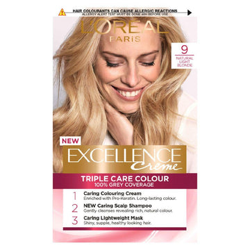 Paris Excellence Crème Permanent Hair Dye 9 Natural Light Blonde